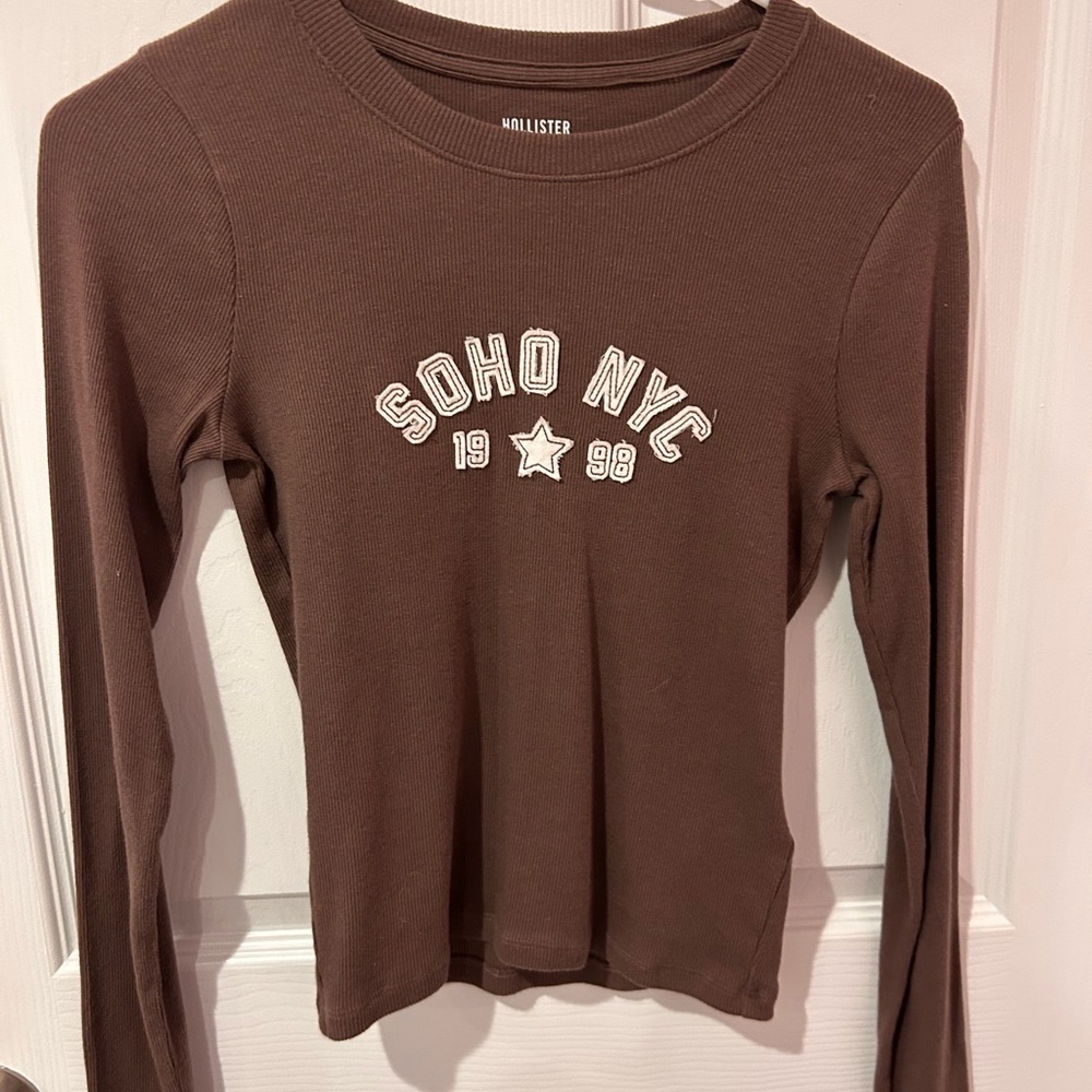 Hollister Cocoa Ribbed Knit Top